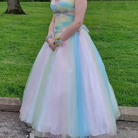 rainbow prom dress